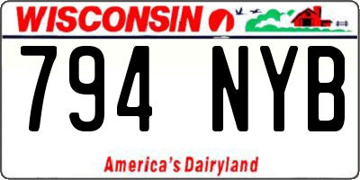WI license plate 794NYB