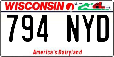 WI license plate 794NYD