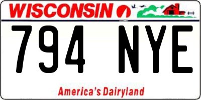 WI license plate 794NYE