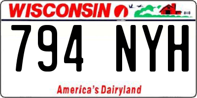 WI license plate 794NYH