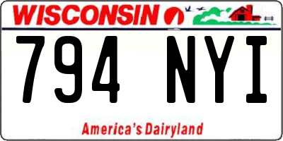 WI license plate 794NYI