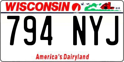 WI license plate 794NYJ
