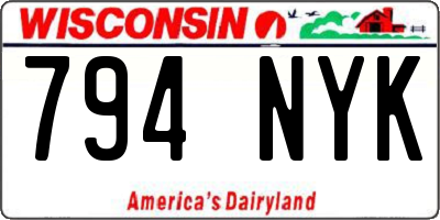 WI license plate 794NYK
