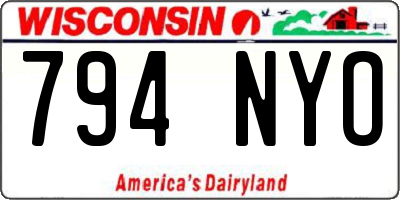 WI license plate 794NYO