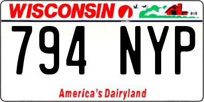 WI license plate 794NYP