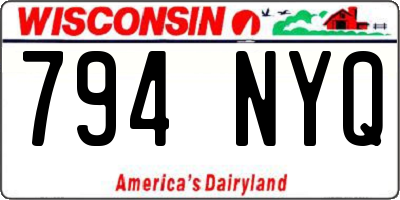 WI license plate 794NYQ