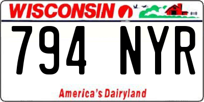 WI license plate 794NYR