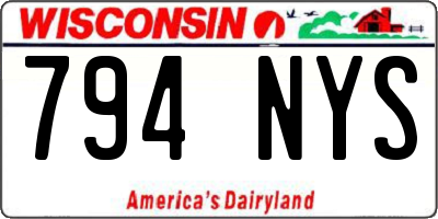 WI license plate 794NYS