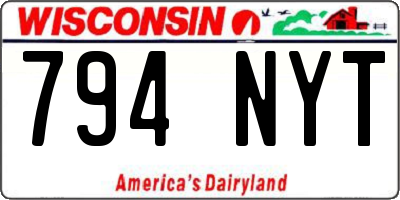 WI license plate 794NYT