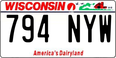WI license plate 794NYW