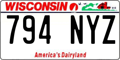 WI license plate 794NYZ