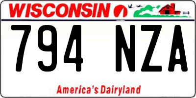 WI license plate 794NZA