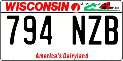 WI license plate 794NZB