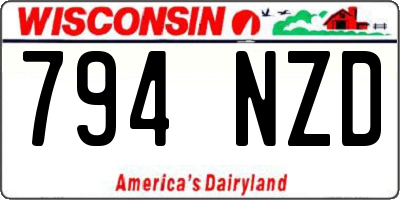 WI license plate 794NZD