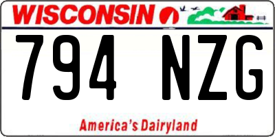 WI license plate 794NZG