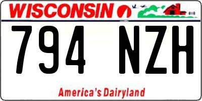 WI license plate 794NZH
