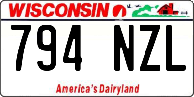 WI license plate 794NZL