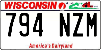 WI license plate 794NZM