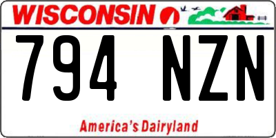 WI license plate 794NZN