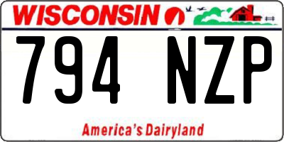 WI license plate 794NZP