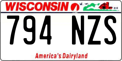 WI license plate 794NZS