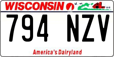 WI license plate 794NZV
