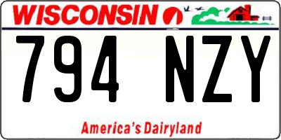 WI license plate 794NZY