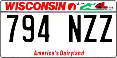 WI license plate 794NZZ