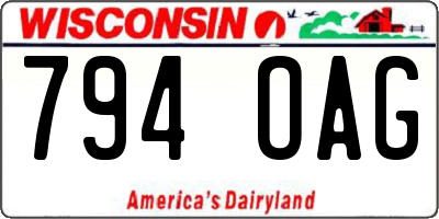 WI license plate 794OAG