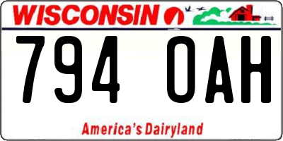 WI license plate 794OAH