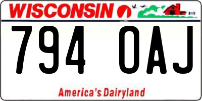 WI license plate 794OAJ