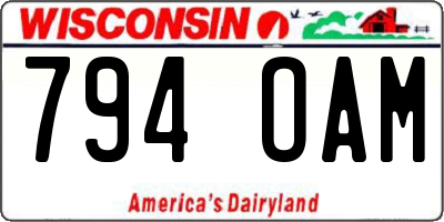WI license plate 794OAM