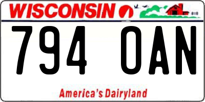 WI license plate 794OAN