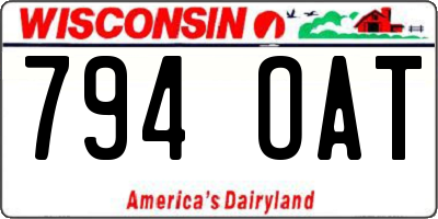 WI license plate 794OAT