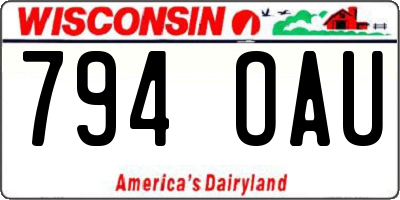 WI license plate 794OAU