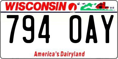 WI license plate 794OAY
