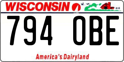 WI license plate 794OBE