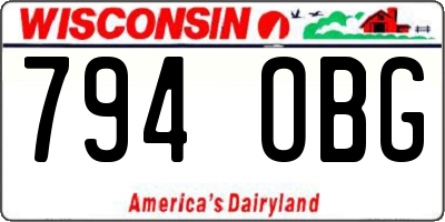 WI license plate 794OBG