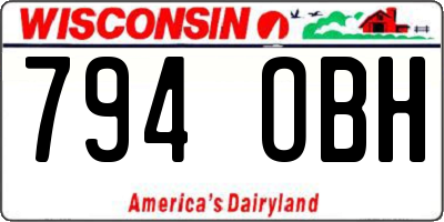 WI license plate 794OBH