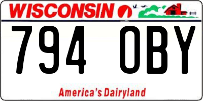 WI license plate 794OBY