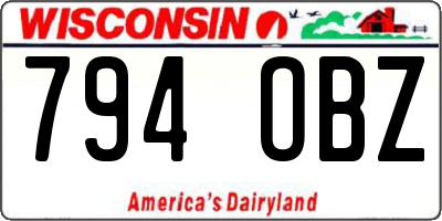 WI license plate 794OBZ