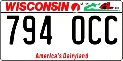 WI license plate 794OCC