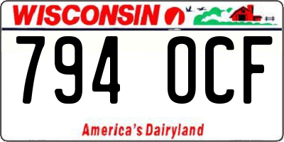 WI license plate 794OCF