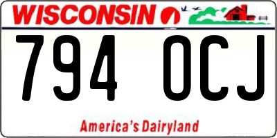 WI license plate 794OCJ