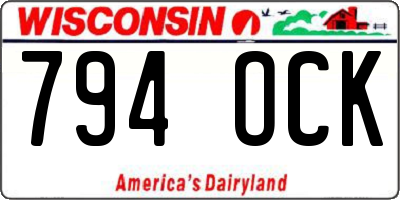 WI license plate 794OCK