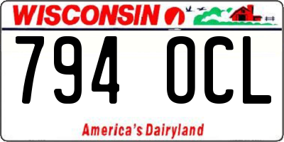 WI license plate 794OCL