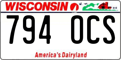 WI license plate 794OCS