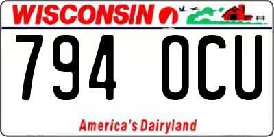 WI license plate 794OCU