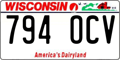 WI license plate 794OCV