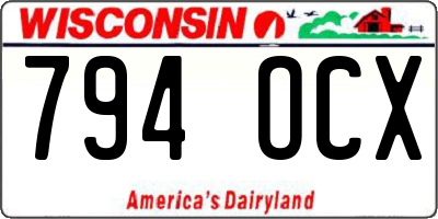 WI license plate 794OCX